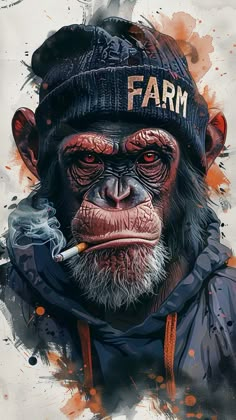 Monkey Anime, Monkey Graffiti, Mono Animal, Monkey Tattoo, رسم كاريكاتير, الفن الرقمي, Ape Monkey, Art Deco Paintings, Anime Woman