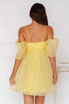 Length from bust to hem of size S: 69cm. Chest: 37cm, Waist: 34cm, across front only of size S. Mini dress. Lined. Model is a standard XS and is wearing size XS. True to size. Non-stretch. Off-the-shoulder sleeves. Pleated top. Chiffon-style fabrication. Flowy skirt. Zipper, hook eye closure. Cold hand wash only. Polyester. All the attention will be on you in this gorgeous mini. The Embracing Formality Mini Dress features an extravagant off-the-shoulder design, a pleated top and a flowy skirt. S First Day Outfit, Chiffon Style, Skirt Zipper, Bridal Shower Dress, Mini Dress Formal, Chiffon Fashion, Pleated Top, Shower Dresses, Jumpsuits And Romper