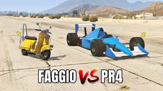 an image of two racing cars on the street with words faggo vs pra