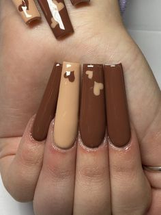 Brown Acrylic Nails, Drip Nails, Nagel Tips, Edgy Nails, Glow Nails, Nails 2021