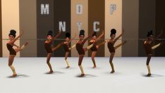 a group of women are dancing in different poses