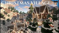 a christmas village is shown in this minecraft video game