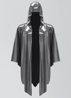 This cape is crafted from soft mystique metallic fabric that offers a gentle stretch, ensuring a comfortable fit. The material is washable, making it easy to care for. Designed with flowing sleeves and a hood, this cape is perfect for adding a touch of mystique to any outfit, whether for a festival, costume, or special event. Total Length: 59 inches/150cm, Sleeve Length: 29.5 inches/75cm One Size (fit 5'2''-6'2'') Soft Metallic 95% Polyester, 5% Spandex Imported Metallic Leotard, Kids Leotards, Metallic Bodysuit, Flowing Sleeves, Festival Costume, Leotard Dress, Long Sleeve Leotard, Hooded Cape, Black Hot Pink