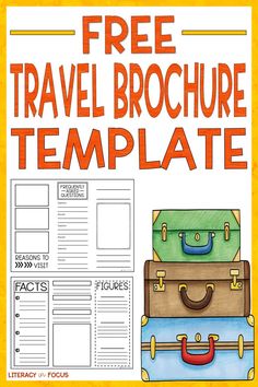 a free travel brochure template with suitcases and text that reads, free travel brochure template