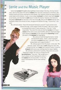 an article in the magazine about jane and the music player