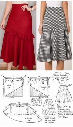 an image of a woman's skirt pattern with measurements and instructions to make it