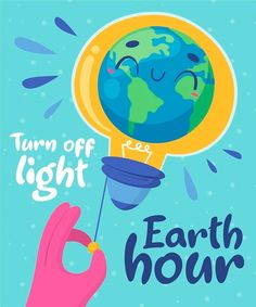 Hand drawn earth hour illustration Vector Science Pubmat, Earth Hour Poster Design, Earth Hour Poster, Diy Wall Hanging Crafts, Earth Day Drawing, Fruit Art Drawings, Globe Earth, Earth Day Posters, Digital Illustration Tutorial