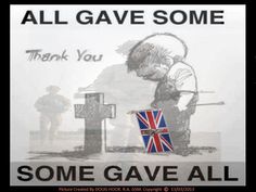 a poster with an image of soldiers and the words, all gave some thank you