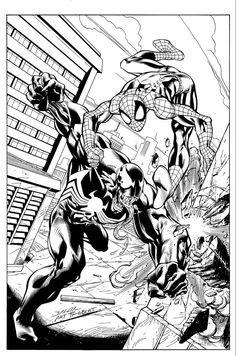 Spiderman Mark, Character Lineart, Spiderman Tattoo, Spider Man Comic, Mark Bagley, Spiderman Coloring, Spiderman Art Sketch, Western Comics