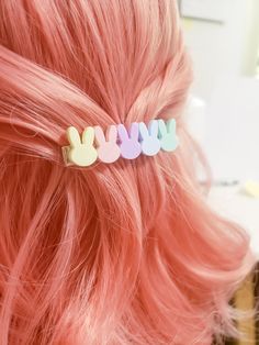 Pastel Rainbow Bunny Hair Clip - Pop Pastel Bunny Hair Clip, Pastel Accessories, Kawaii Hair Clips, Bunny Hair, Kawaii Hairstyles, Bright Fashion, Hair Accessories Clips, Kawaii Accessories, Pastel Hair