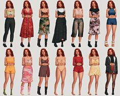 many different types of women in various outfits