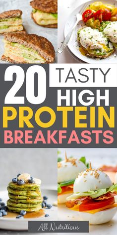 20 tasty high protein breakfasts with the title overlaying it's image