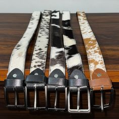 Introducing the Stylish Tricolor Cowhide Belt - a unique and eye-catching accessory that will elevate your style to new heights. Handcrafted with care, this belt is made from genuine cowhide leather in a stunning tricolor pattern, combining shades of brown, black, and white. Perfect for both men and women, this versatile belt is designed to complement any outfit. Whether you're going for a casual, bohemian look or dressing up for a formal occasion, the tricolor cowhide belt will add a touch of r Belts Aesthetic, Cowhide Belt, Belt With Buckle, Western Aesthetic, Bohemian Look, Suspender Belt, Boho Look, Leather Belts, Handmade Accessories