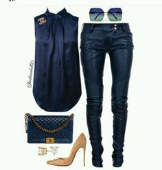 Navy Blue Outfit Ideas Casual, Mode Casual, Outfit Casual, Blue And Gold