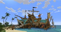 Pirate House, Minecraft Statues, Minecraft House Plans, Bangunan Minecraft, Minecraft Castle, Cool Minecraft Creations, Minecraft Medieval, Minecraft Plans