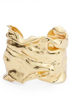 Sculptural Cuff | Nordstrom Fold Forming, Medieval Illumination, Chunky Jewellery, Luxury Outfit, Anthropologie Inspired, Sculptural Jewelry, Gold Bridesmaids, Illumination Art, Basic Jewelry