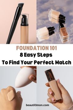 Foundation 101: 8 Easy Steps To Find Your Perfect Match! - beautil3mon How To Match Foundation To Your Skin, Makeup Mistakes, Beauty Balm, Makeup Beginners, Self Tanner, Matte Foundation, Deal With It, Makeup For Beginners