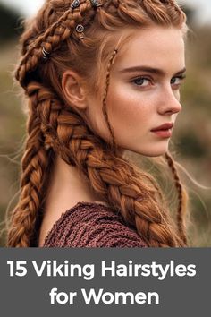 Viking Wedding Updo, German Braided Hairstyles, Celtic Wedding Hairstyles Viking Braids, Long Hair Ideas Hairstyles Easy, Norse Braids Woman, Midevil Hair Braids, Viking Haircut For Women, Multi Braid Hairstyles, Girls Viking Hairstyles