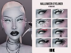 an image of a woman's face with halloween eyeliners