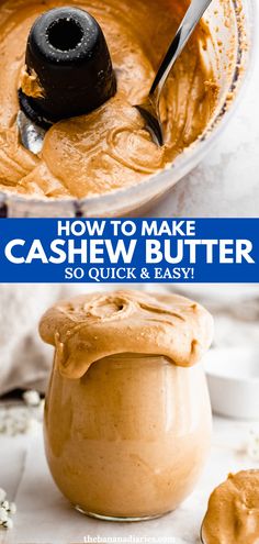 cashew butter in a jar Cashew Nut Butter Recipes, Raw Cashews Recipes, Cashew Recipes Desserts, Recipes Using Cashews, Cashew Butter Recipe, Nuts Recipes, Healthiest Nut Butter, Wife Duties, Vegan Dessert Bars