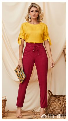 Fashionable Work Outfit, Red Pants, Professional Outfits, Colourful Outfits, Business Casual Outfits, Work Attire