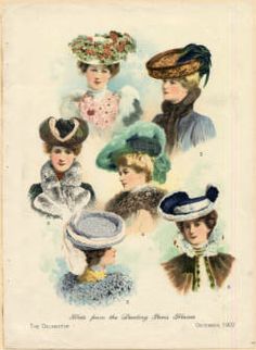 vintage ladies's hats from the early 1900's