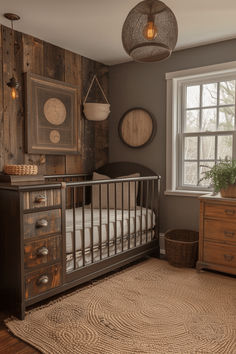 40 Neutral Nursery Themes That Are Simply Charming Gender Neutral Nursery Boho Western, Mobile Home Nursery Ideas, Neutral Rustic Nursery, Shiplap Baby Nursery, Rustic Country Nursery, Nursery Ideas Western Theme, Nursery Country, Kids Bedroom Farmhouse, Cute Kids Room Ideas