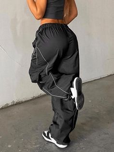 ⚡️Free Shipping 2022 Piping Detail Pocket Cargo Pants Black S under $41.00 in Pants at AnotherChill.com Online. Style: Casual/Street/Vintage/Y2K/Punk/Hip Pop. Fabric Content: Polyester, Spandex. Fit Type: Regular fit. : These casual cargo pants sit to a flattering elasticated waist with a drawstring design, feature pockets patched and contrast piping design, shaped to a relaxed silhouette, and drawstring at ankles.. ✓2022 SUMMER OUTFITS. Check reviews and buy Piping Detail Pocket Cargo Pants tod Soft Dresses, Y2k Cargo Pants, Piping Design, Drape Pants, Casual Cargo Pants, Baggy Cargo Pants, Y2k Punk, Wide Leg Sweatpants, Blue Knit Sweater