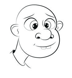 a cartoon monkey face with big eyes