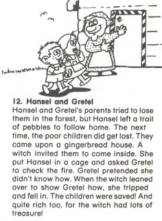 an old book page with cartoon characters and words on it, including two children playing in the