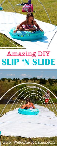 Diy Slip And Slide, Diy Kids Teepee, Owl Halloween Costumes, Slip N Slide, Diy Snow Globe, Summer Play, Teepee Kids, Outdoor Activities For Kids, Slip And Slide