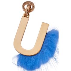 Ladies Italian Luxury  Keyfob Abclick Sky Blue  Letter U Fendi Pendant from the Fendi ABClick Collection made from glossy gold finish metal and fur. The circular spring clip allows it to be used as a charm on Fendi Handbags and Shoulder Straps. Made in Italy. Fendi Handbag, Fendi Handbags, Letter U, Gold Bag, Bag Charms, Sunglasses For Men, Italian Luxury, Key Fobs, Key Chains