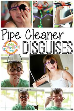 a collage of pictures with the words pipe cleaner disguised