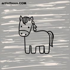 a black and white drawing of a horse on a gray background with the words artisan com