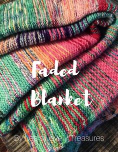 three knitted blankets stacked on top of each other with text overlay that reads folded blanket