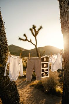 clothes hanging out to dry in the desert