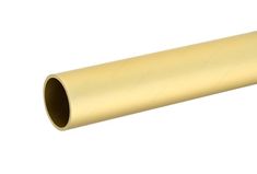 a gold colored tube on a white background