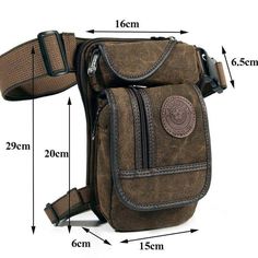 High Quality Leg Bag Casual Phone Bag With Anti-theft Pocket, Casual Phone Bag With Anti-theft Pocket For Daily Use, Casual Black Wallet With Pockets, Brown Phone Bag For Outdoor Use, Casual Brown Phone Bag For Outdoor, Brown Outdoor Phone Bag, Rectangular Phone Bag With Pockets For Outdoor, Multifunctional Everyday Bags With Pockets, Practical Bags With Cell Phone Pocket For Everyday Carry