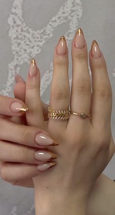 Gold Nail, Soft Nails, Chic Nails, Short Acrylic Nails, Best Acrylic Nails, Long Acrylic Nails, Stiletto Nails, Cute Acrylic Nails, Perfect Nails