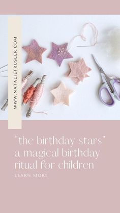 the birthday stars are made from felt for children to use in crafts and crafts projects