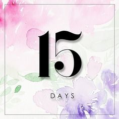 the number fifteen is surrounded by watercolor flowers