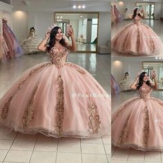 Pink Gold Quinceanera Dress, Quincenera Dresses Mexican, Rose Pink Quinceanera Dresses, Quincenera Dresses Elegant, Pink Quinceanera Dresses Mexican, Dusty Rose Quinceanera Dresses, Rose Quinceanera Dresses, Pink And Gold Quince Dress, Quinceanera Dresses Pink And Gold