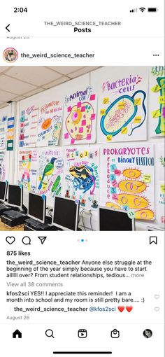 an instagram page for the world - science teacher, with images of computers on it