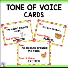 four different types of voice cards with the words,'tone of voice cards '