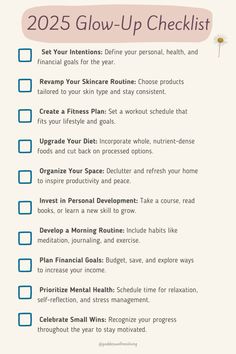 Get ready for your ultimate 2025 glow-up with this checklist! From setting goals to building healthy habits, discover the steps to transform your life. Save this pin and start your glow-up journey today! Reaching Goals, Balanced Lifestyle, Billionaire Lifestyle, Happy Lifestyle, Setting Goals, Transform Your Life, Glow Up?, Healthy Habits, Body Goals