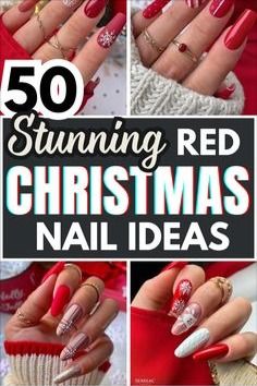 Cute Red Christmas Nails, Christmas Nails Short Red, Red Christmas Nails Short, Christmas Nail Designs Red, Red Christmas Nail Designs, Nail Designs Red, Christmas Nails Short, Red Christmas Nail, Holiday Nails Christmas