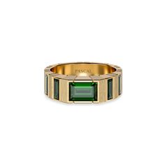 'Parthènope' Gemstone Band Ring Corinthian Columns, Modern Mens Rings, Couple Bands, Rose Gold Art, Man Jewelry, Roman Architecture, Green Stones, Mens Rings, Jewelry Showcases