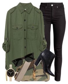 "Untitled #3524" by monmondefou ❤ liked on Polyvore featuring Zara, Yves Saint Laurent, Ray-Ban, Marc by Marc Jacobs, women's clothing, women, female, woman, misses and juniors Juniors Fashion, Adrette Outfits, Looks Jeans, Mode Tips, Green Shirt, Summer Outfits Women, Outfits Casuales