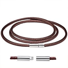 PRICES MAY VARY. Leather Necklace Cord with Clasp - the clasp made of stainless steel is hypoallergenic, nickel free, lead free, the leather chain is waterproof, you can wear it all the time no matter shower or swimming, just no need to take it off Wax Rope Leather Cord - 2/3mm natural braided leather cord necklace, soft, strong and durable with a smooth sheen, (40cm/16inch, 45cm/18inch, 50cm/20inch, 55cm/22inch, 60cm/24inch，65cm/26inch,70cm/28inch available ) Black Cord Necklace - black chain m Cord Necklace For Men, Brown Waxed Cord Necklace For Everyday, Brown Adjustable Cord Necklace For Everyday, Leather Rope Necklace, Rustic Brown Waxed Cord Necklace, Leather Necklaces, Simple Jewellery, Necklace Rope, Natural Braids