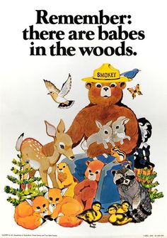 Smokey Bear - Remember: there are babes in the woods. Animals And Birds, Design Innovation, Design Thinking